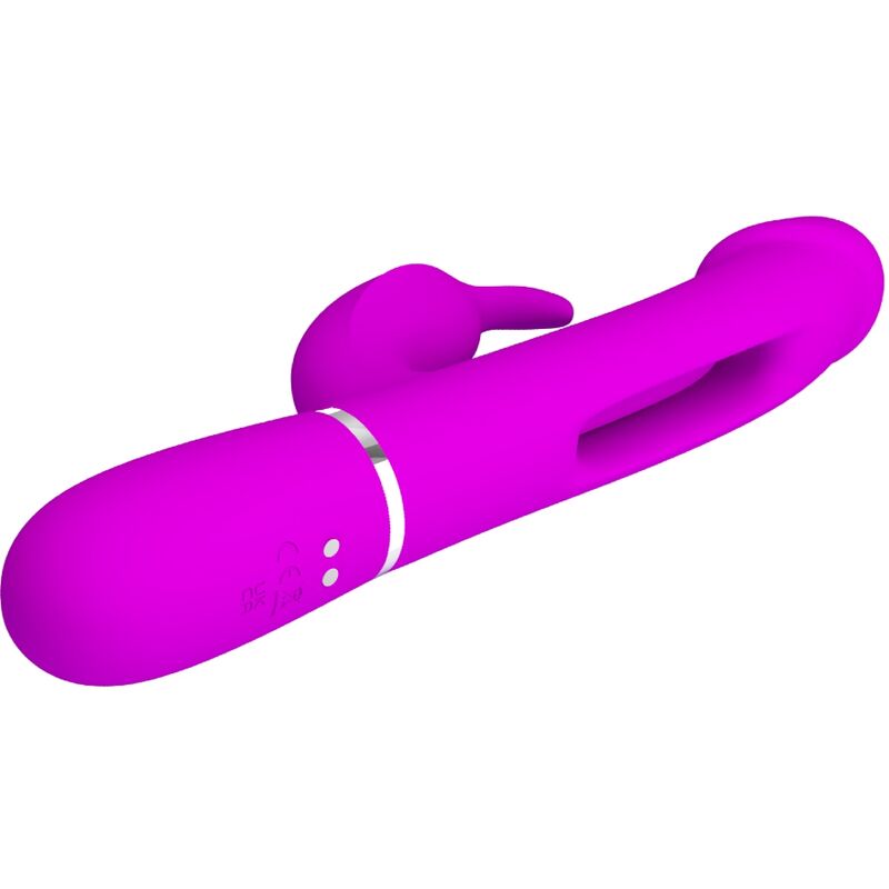 PRETTY LOVE - KAMPAS 3-IN-1 MULTIFUNCTIONELE KONIJNENVIBRATOR MET FUCHSIA TONG