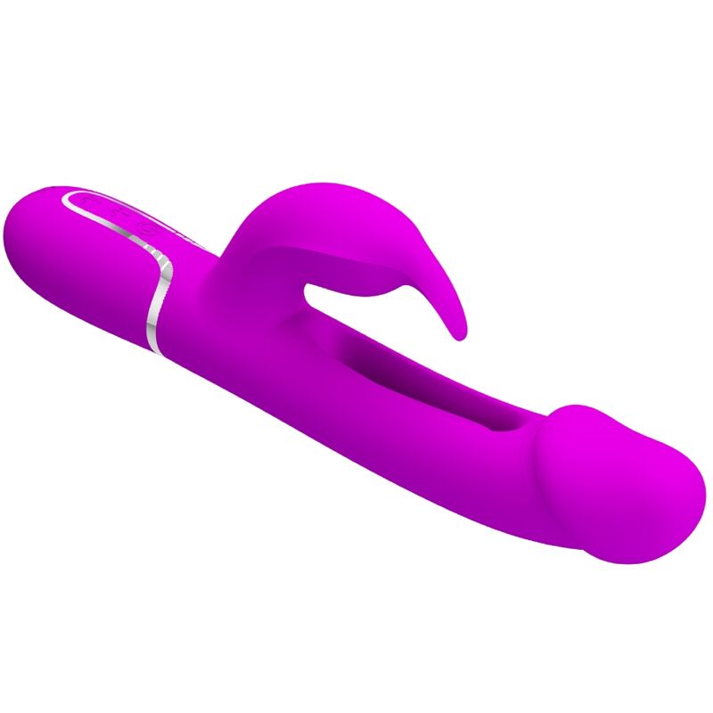 PRETTY LOVE - KAMPAS 3-IN-1 MULTIFUNCTIONELE KONIJNENVIBRATOR MET FUCHSIA TONG