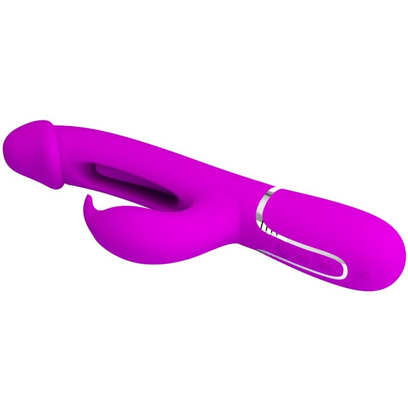 PRETTY LOVE - KAMPAS 3-IN-1 MULTIFUNCTIONELE KONIJNENVIBRATOR MET FUCHSIA TONG