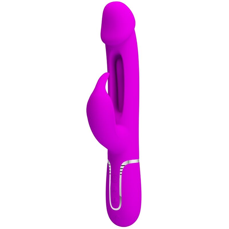 PRETTY LOVE - KAMPAS 3-IN-1 MULTIFUNCTIONELE KONIJNENVIBRATOR MET FUCHSIA TONG