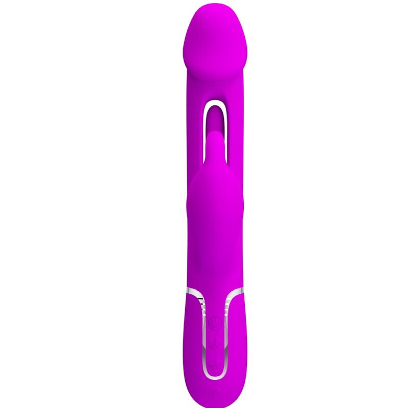PRETTY LOVE - KAMPAS 3-IN-1 MULTIFUNCTIONELE KONIJNENVIBRATOR MET FUCHSIA TONG