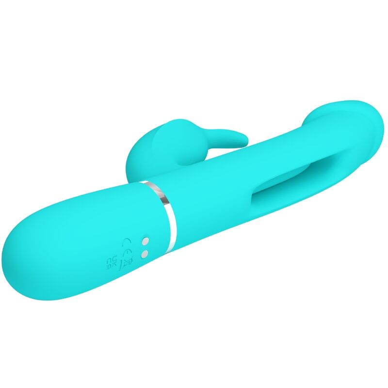 PRETTY LOVE - KAMPAS 3-IN-1 MULTIFUNCTIONELE KONIJNENVIBRATOR MET AQUAGROENE TONG