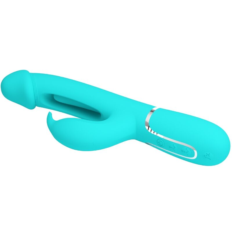 PRETTY LOVE - KAMPAS 3-IN-1 MULTIFUNCTIONELE KONIJNENVIBRATOR MET AQUAGROENE TONG