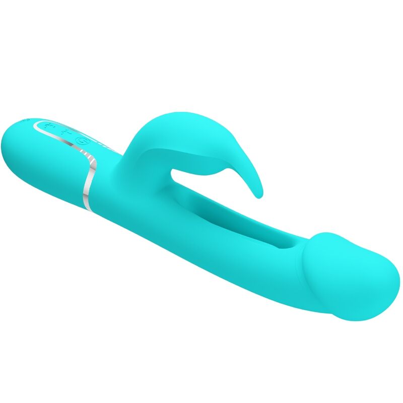 PRETTY LOVE - KAMPAS 3-IN-1 MULTIFUNCTIONELE KONIJNENVIBRATOR MET AQUAGROENE TONG