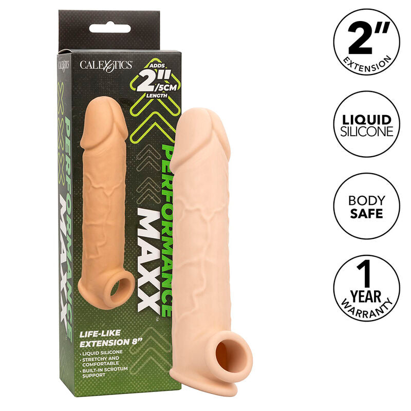 CALEXOTICS - PERFORMANCE MAXX REALISTISCHE EXTENSIE 8 LICHT HUID