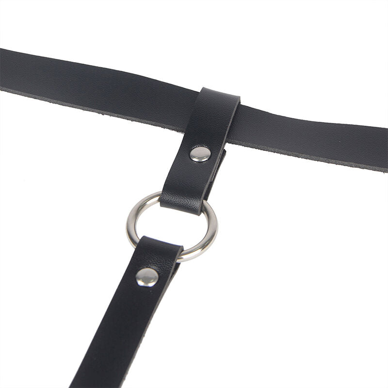 SUBBLIME - ZWART LEDEREN KETTINGBEENTUIG ONE SIZE