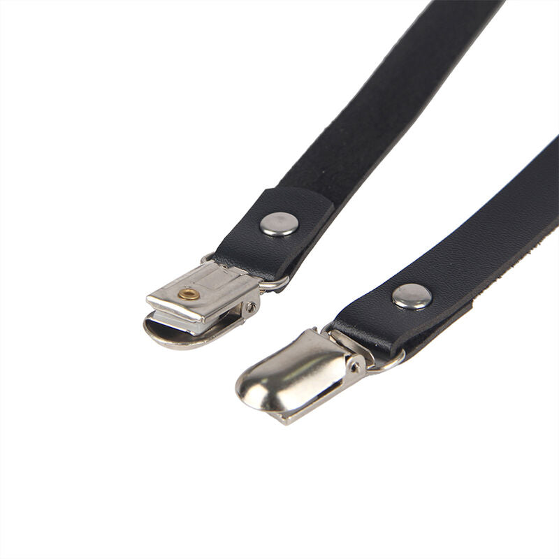 SUBBLIME - ZWART LEDEREN KETTINGBEENTUIG ONE SIZE