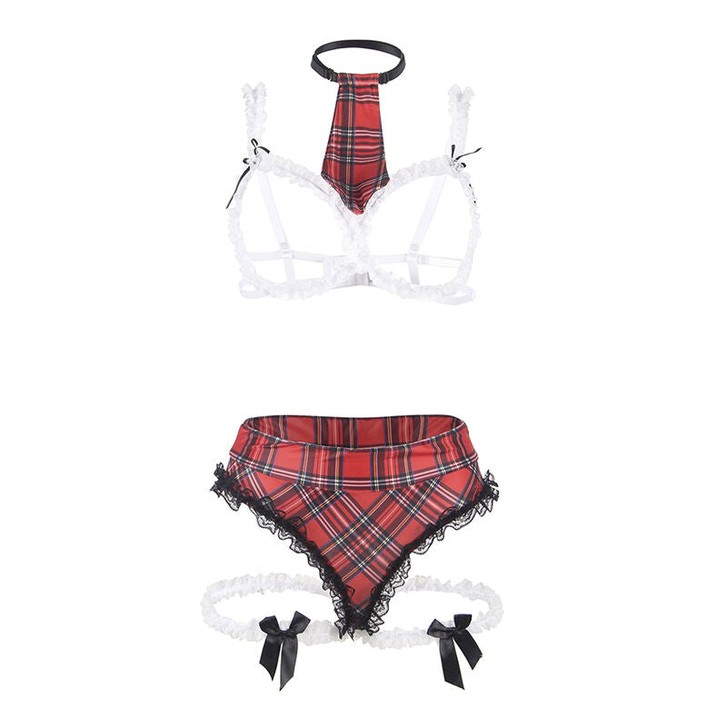 SUBLIEM - SEXY SCHOOLMEISJESKOSTUUM MET BH L/XL