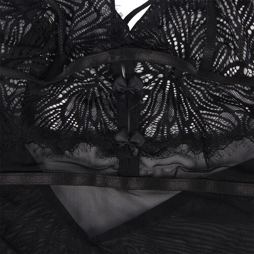 SUBLIEM - BABYDOLL MET VERSTELBARE ZWARTE KANTEN BANDJES S/M