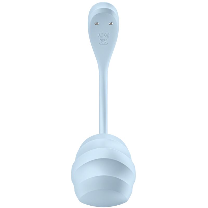 SATISFYER - GLADDE G-SPOT STIMULATOR MET BLOEMPOTJES, LICHTBLAUW, GRATIS APP