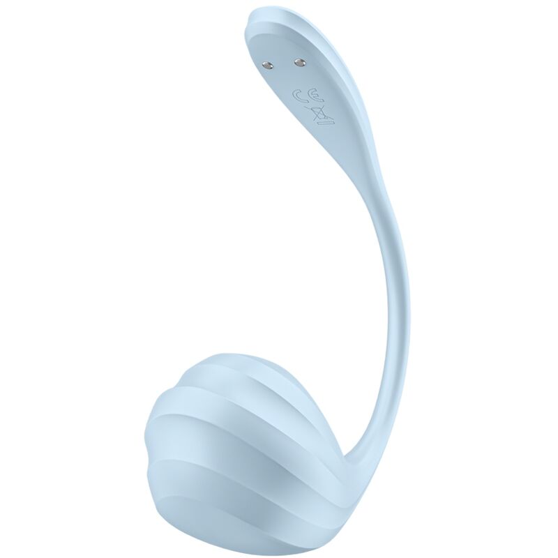 SATISFYER - GLADDE G-SPOT STIMULATOR MET BLOEMPOTJES, LICHTBLAUW, GRATIS APP