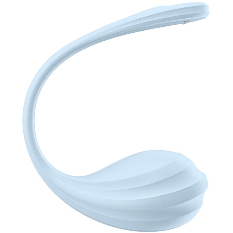 SATISFYER - GLADDE G-SPOT STIMULATOR MET BLOEMPOTJES, LICHTBLAUW, GRATIS APP