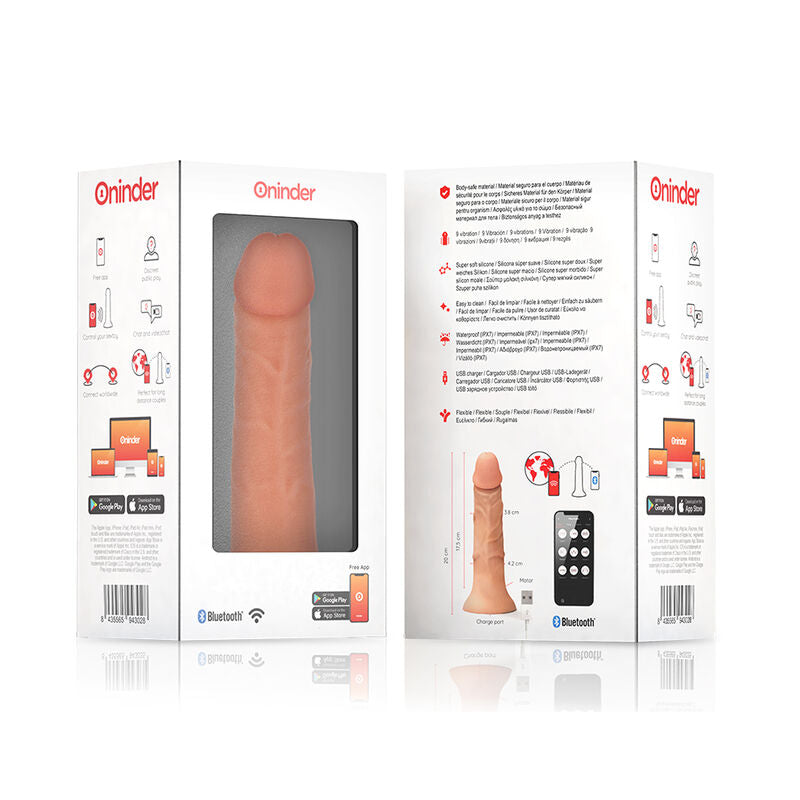 ONINDER - MEDIUM BOGOTA CYBER REALISME VIBRATIE 20 CM -O- 4.2 CM - GRATIS APP