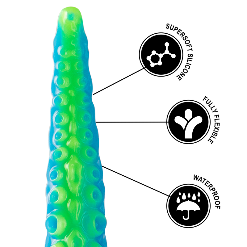 EPIC - SCYLLA DILDO DUNNE TENTAKEL FLUORESCEREND KLEIN FORMAAT