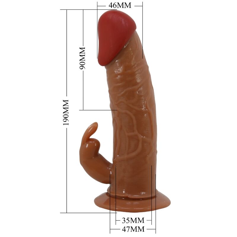 PRETTY LOVE - MARION HARNESS SLIPS UNIVERSAL MET VIBRERENDE DILDO 19 CM MULATTO