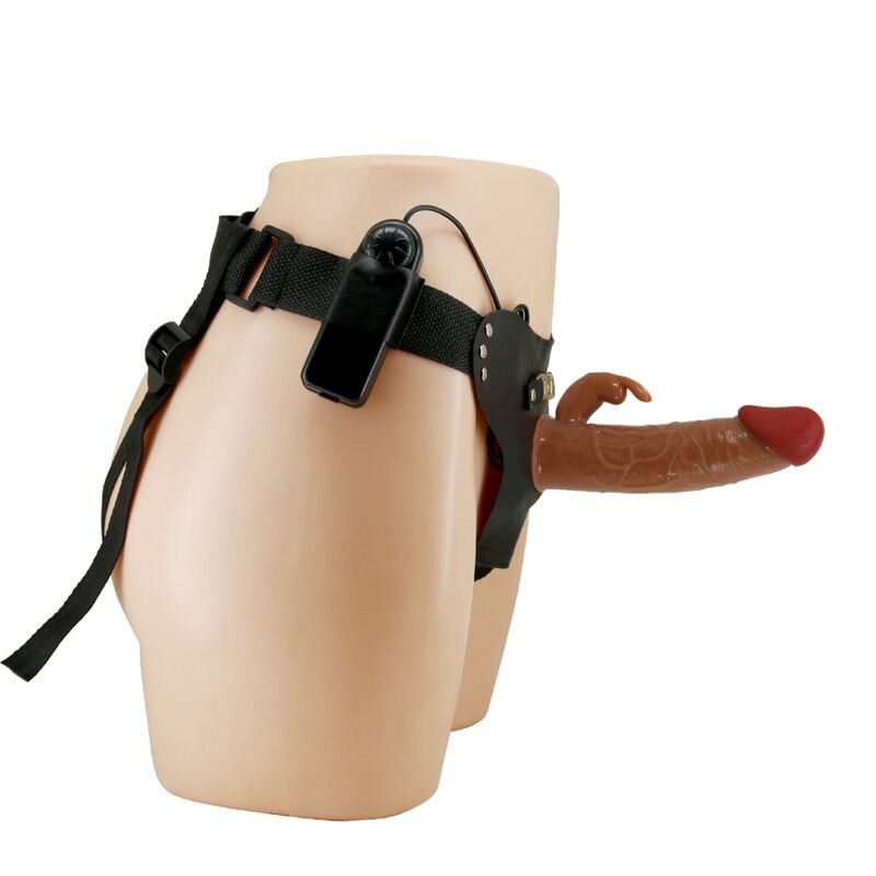 PRETTY LOVE - MARION HARNESS SLIPS UNIVERSAL MET VIBRERENDE DILDO 19 CM MULATTO