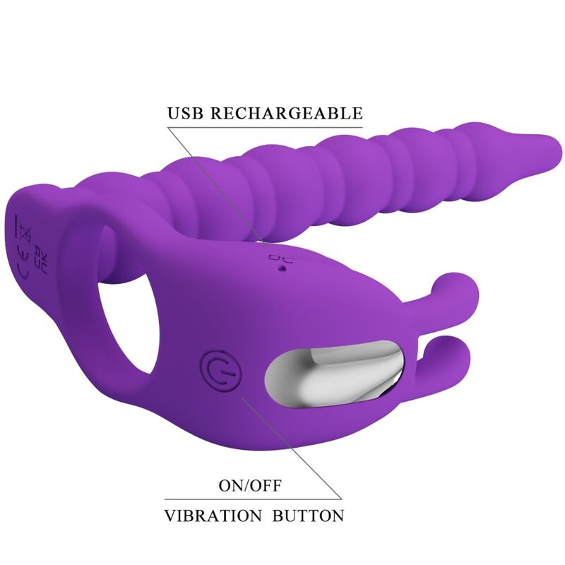 PRETTY LOVE - BLACKNEY PENISRING MET VIBRERENDE PLUG, LILAC