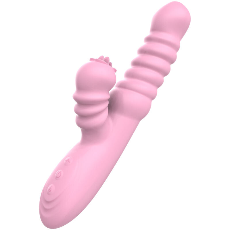 ARMONY - MULTIFUNCTIONELE VIBRATOR MET STIMULERENDE TONG EN ROZE HITTE-EFFECT