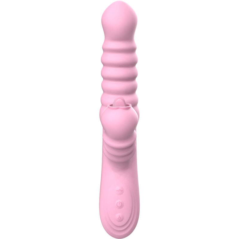 ARMONY - MULTIFUNCTIONELE VIBRATOR MET STIMULERENDE TONG EN ROZE HITTE-EFFECT