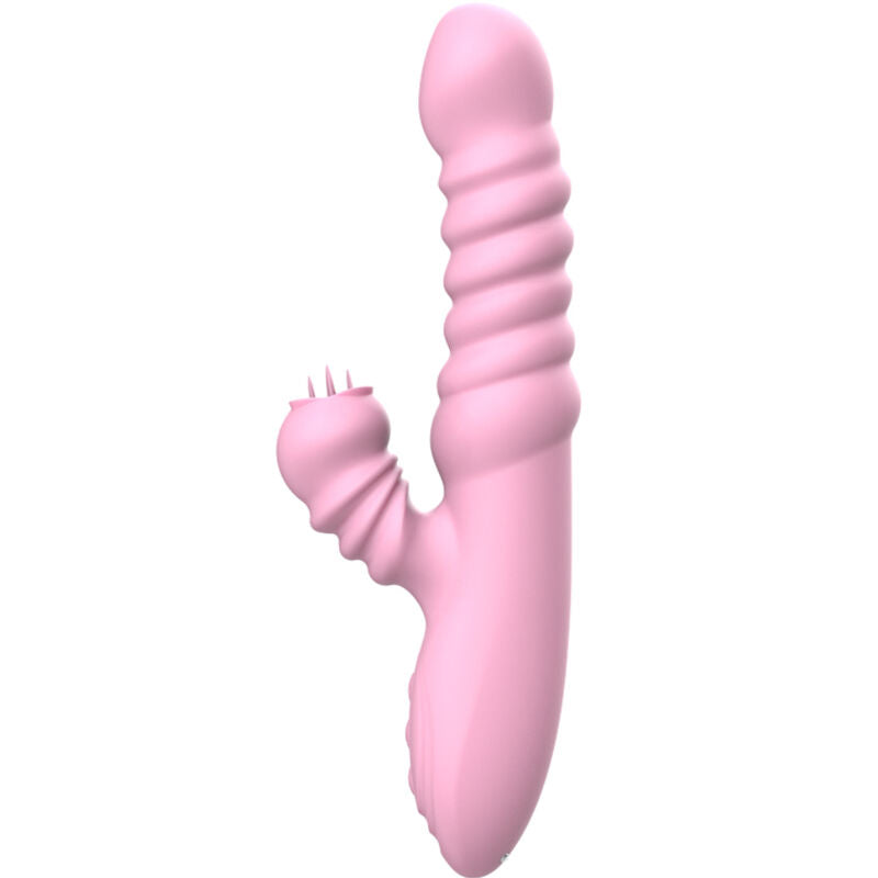 ARMONY - MULTIFUNCTIONELE VIBRATOR MET STIMULERENDE TONG EN ROZE HITTE-EFFECT