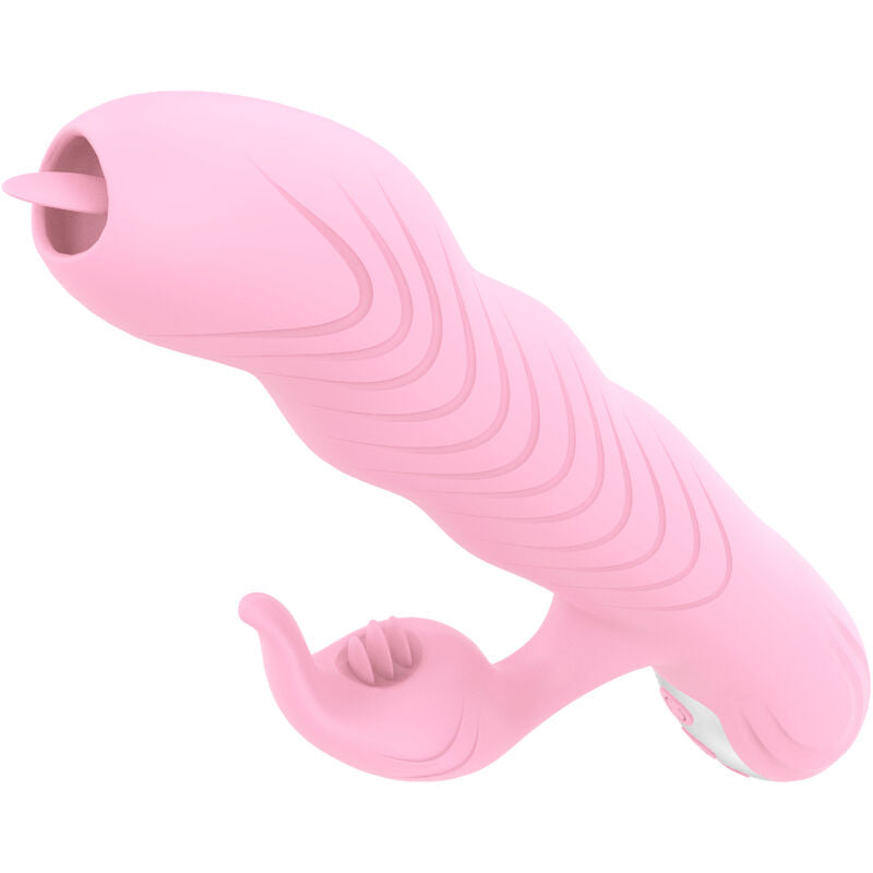 ARMONY - MARCIA VIBRATOR &amp; STOTEND DUBBELE TONG ROZE HITTE-EFFECT