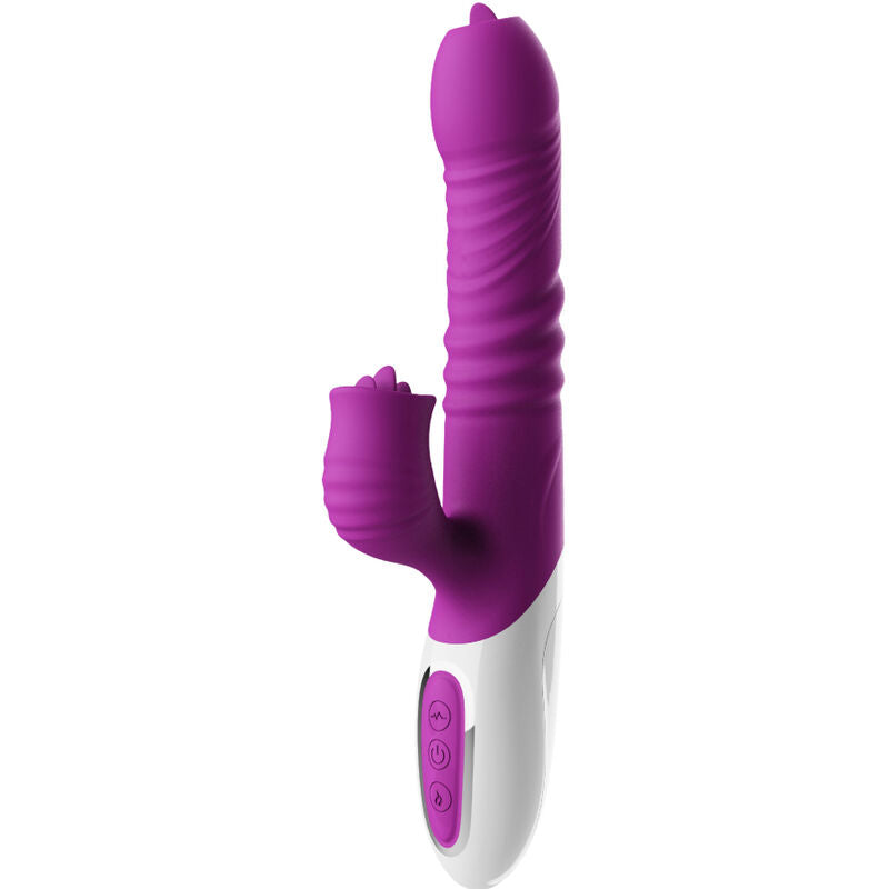 ARMONY - VIBRATOR &amp; STOTEND DUBBELE TONG VIOLET HITTE-EFFECT