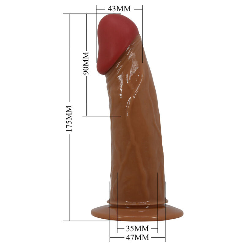 PRETTY LOVE - STARKS HARNESS BRIEFS MULTI-SPEED VIBRERENDE DILDO 17,5 CM MULATTO