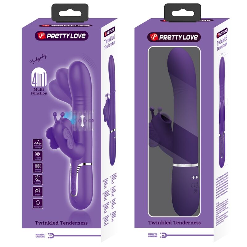 PRETTY LOVE - 4-IN-1 MULTIFUNCTIONELE KONIJN VIBRATOR, VLINDER, PAARS