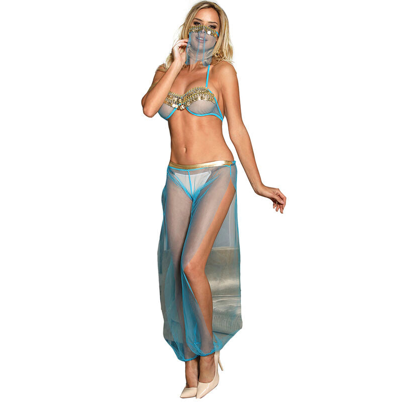 SUBBLIME - INDIA STYLE BLAUWE LINGERIESET S/M