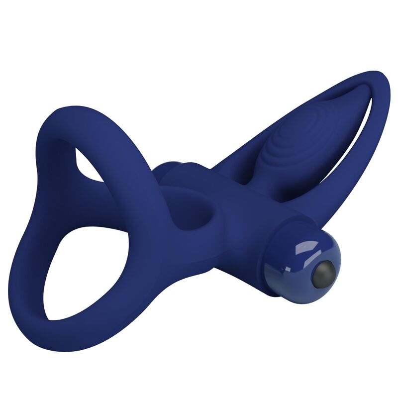 PRETTY LOVE - DUBBELE RING VIBRERENDE MAT &amp; BLAUWE STIMULATOR