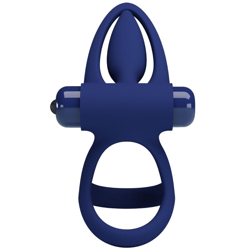 PRETTY LOVE - DUBBELE RING VIBRERENDE MAT &amp; BLAUWE STIMULATOR