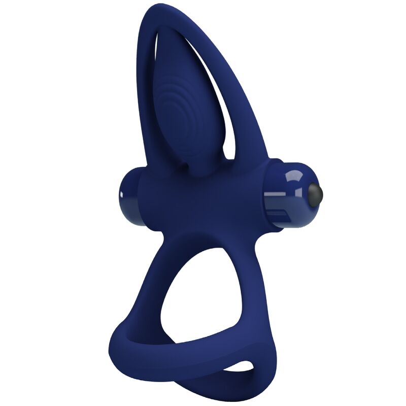 PRETTY LOVE - DUBBELE RING VIBRERENDE MAT &amp; BLAUWE STIMULATOR