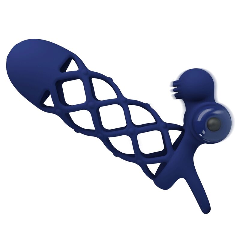 PRETTY LOVE - GIANN VIBRERENDE RING MET BLAUWE SILICONEN HOES