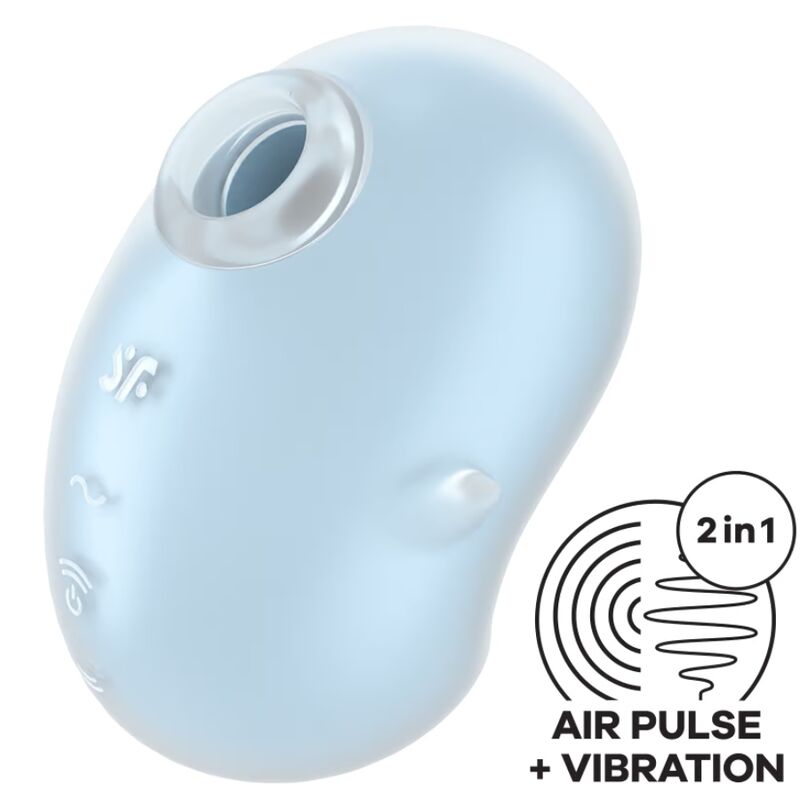 SATISFYER - SCHATTIGE GHOST LAY-ON VIBRATOR LICHTBLAUW