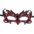 QUEEN LINGERIE - ANTIFAZ DE ENCAJE DETALLES ROJO