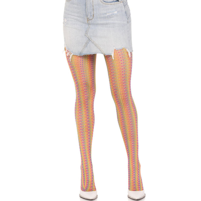 LEG AVENUE - MEERKLEURIGE GEHAAKTE PANTY'S