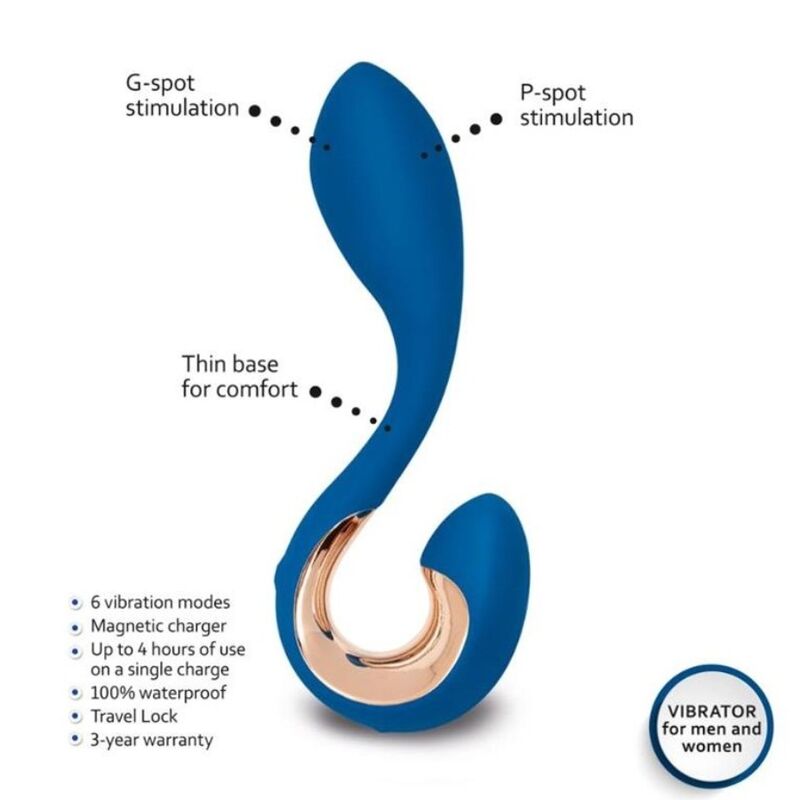 G-VIBE - GPOP 2 VIBRATOR GYP DOT INDIGO BLAUW