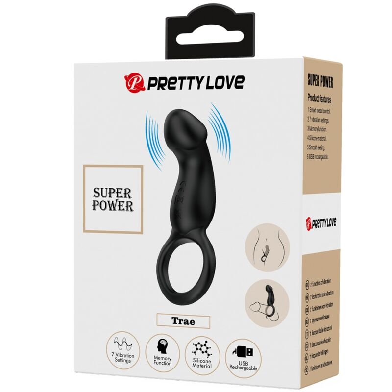 PRETTY LOVE - TRAVELS VIBRERENDE RING MET ZWARTE STIMULATOR