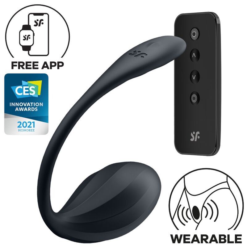 SATISFYER - GERIBDE BLOEMPOT G-SPOT STIMULATOR AFSTANDSBEDIENING ZWART GRATIS APP