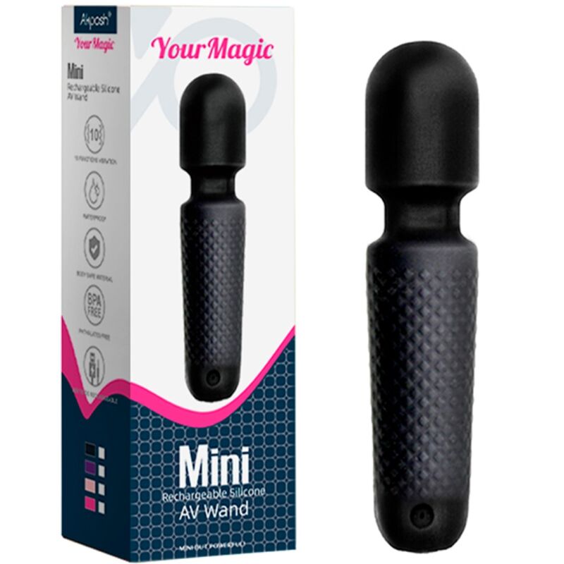 HARMONY - UW MAGISCHE OPLAADBARE MASSAGER &amp; VIBRATOR 10 VIBRATIES SILICONEN ZWART