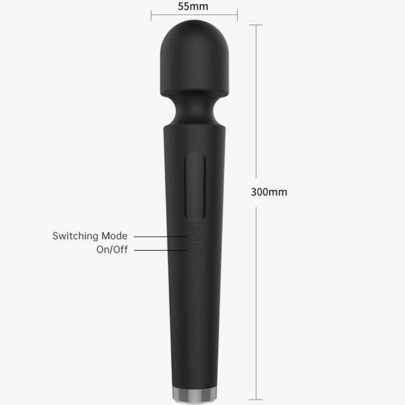 ARMONY - X POWER GROTE MASSAGER &amp; VIBRATOR 7 VIBRATIES ZWART