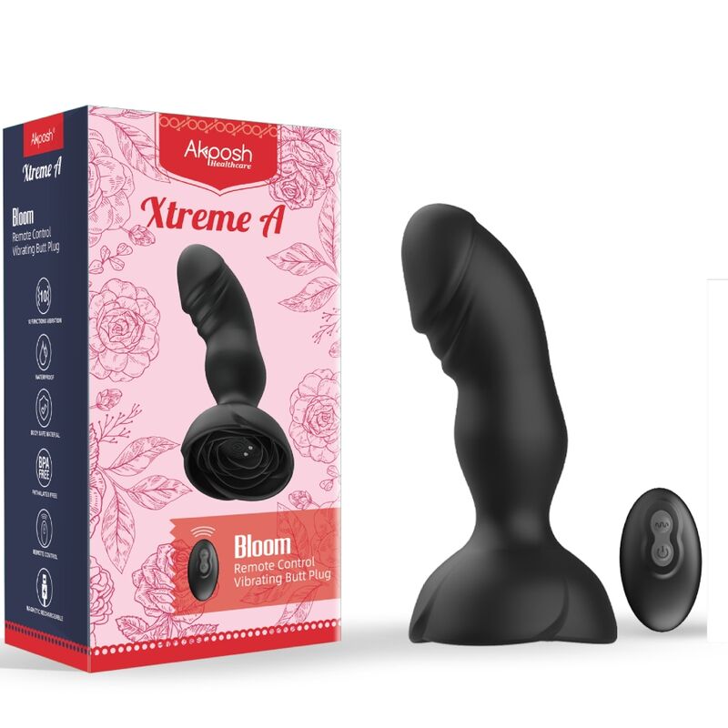 ARMONY - EXTREME A BLOOM ROZE VIBRATOR &amp; ANAAL PLUG MET AFSTANDSBEDIENING ZWART