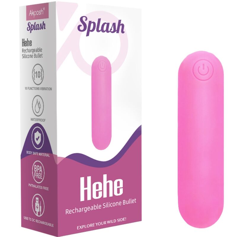 ARMONY - SPLASH HEHE SILICONEN VIBRATIEBOLLET 10 VIBRATIES 65 X 15 CM ROZE