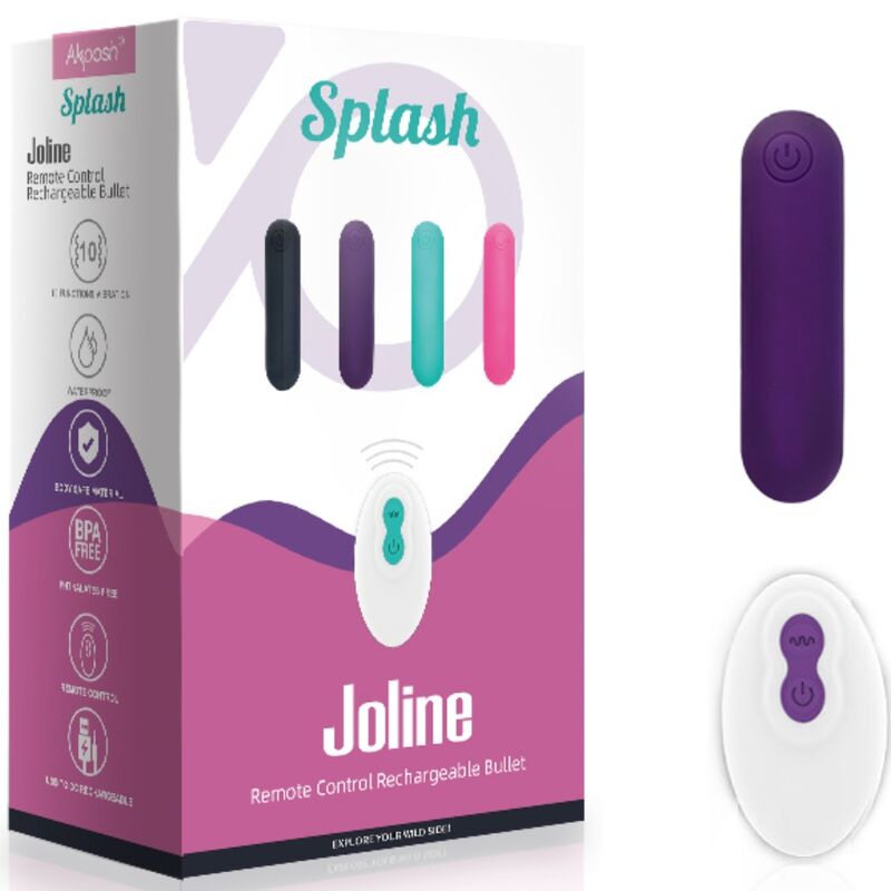 ARMONY - SPLASH JOLINE SILICONEN TRILLENDE KOGEL MET AFSTANDSBEDIENING, 10 TRILLINGEN, 6,5 X 1,5 CM, PAARS