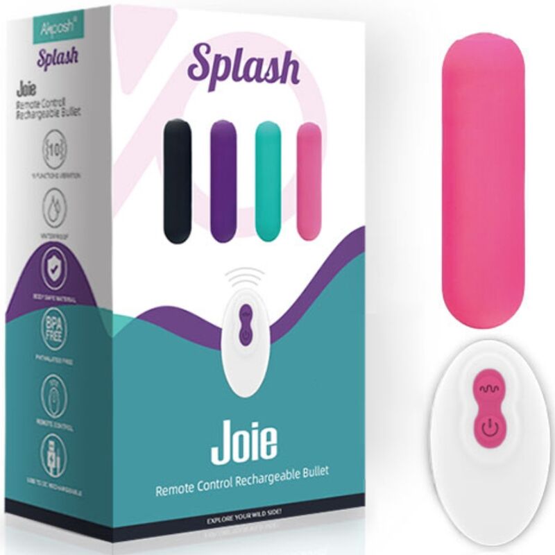 ARMONY - SPLASH JOIE SILICONEN TRILLENDE KOGEL MET AFSTANDSBEDIENING, 10 TRILLINGEN, 75 X 19 CM, ROZE