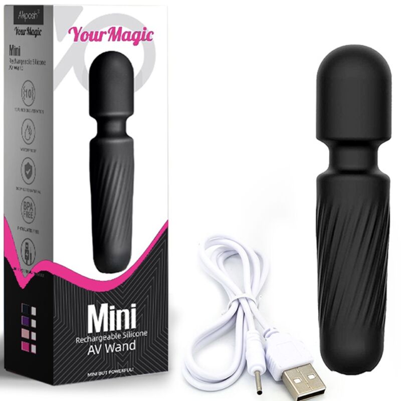HARMONY - UW MAGISCHE OPLAADBARE MASSAGER &amp; VIBRATOR 10 VIBRATIES ZWART