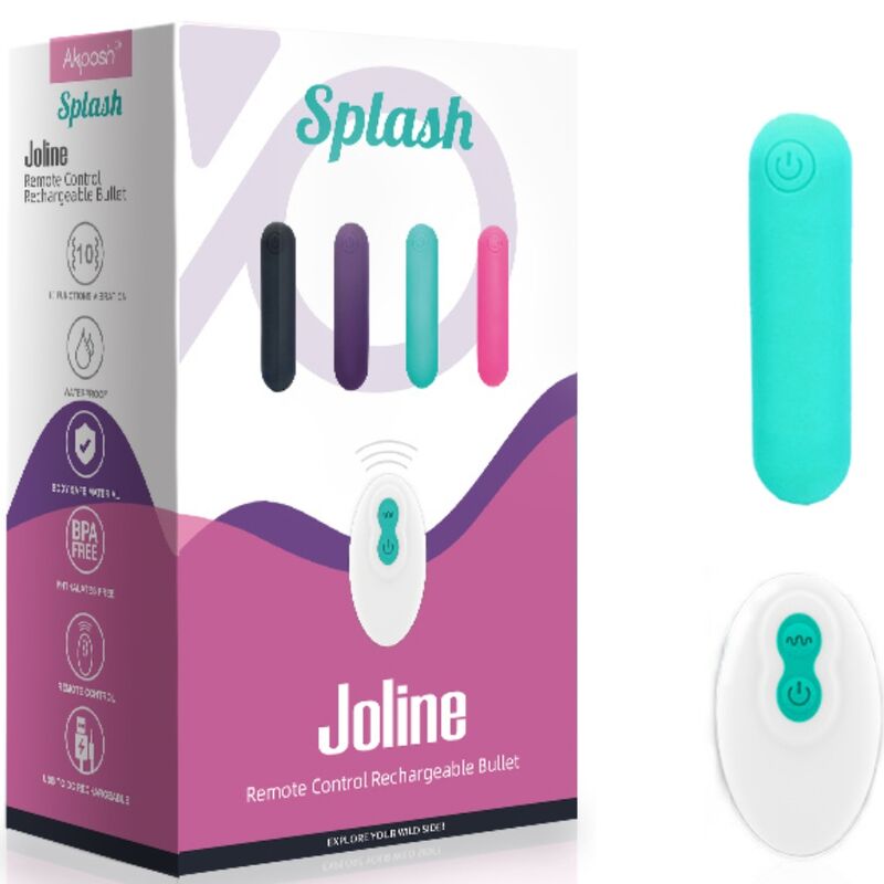 ARMONY - SPLASH JOLINE SILICONEN VIBRERENDE KOGEL MET AFSTANDSBEDIENING, 10 VIBRATIES, 65 X 15 CM, GROEN