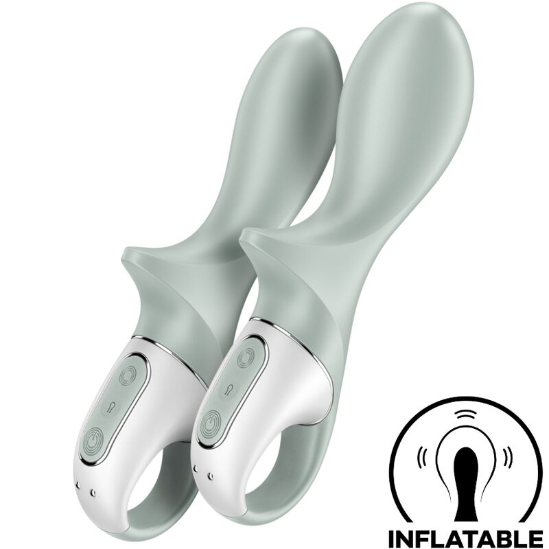 SATISFYER - LUCHTPOMP BOOTY 3 OPBLAASBARE ANALE VIBRATOR GROEN GRIJS