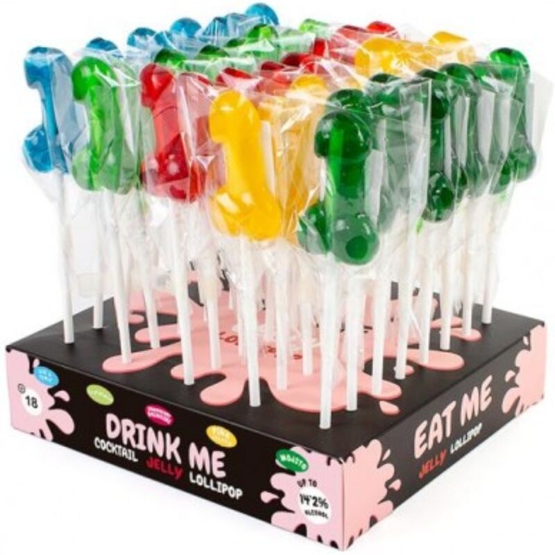 SECRETPLAY - DIVERSE DISPLAY VAN PENISVORMIGE LOLLY'S MET ALCOHOL, 40 STUKS
