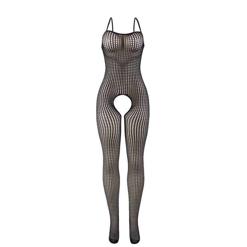 SUBBLIME - 951726 Kruisloze mesh bodystocking elastisch zwart one size